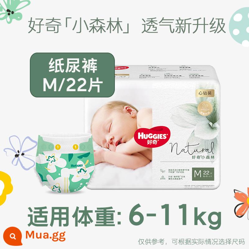 Tã giấy mini Huggies Forest hình trái tim NB30/S28/M22 quần pull L18/XL14 siêu mỏng thoáng mát - Tã M22