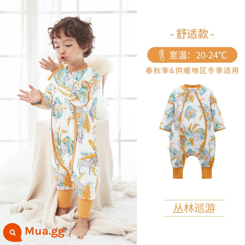 Ibaby Nhiệt Độ Không Đổi Chia Chân Túi Ngủ Mùa Thu Đông Mới Làm Dày Cho Bé Đồ Ngủ Trẻ Sơ Sinh Chống Đá Chăn Túi Ngủ Ở Nhà quần Áo - [Thoải mái] Du ngoạn trong rừng (áp dụng nhiệt độ phòng 20 ~ 24oC)