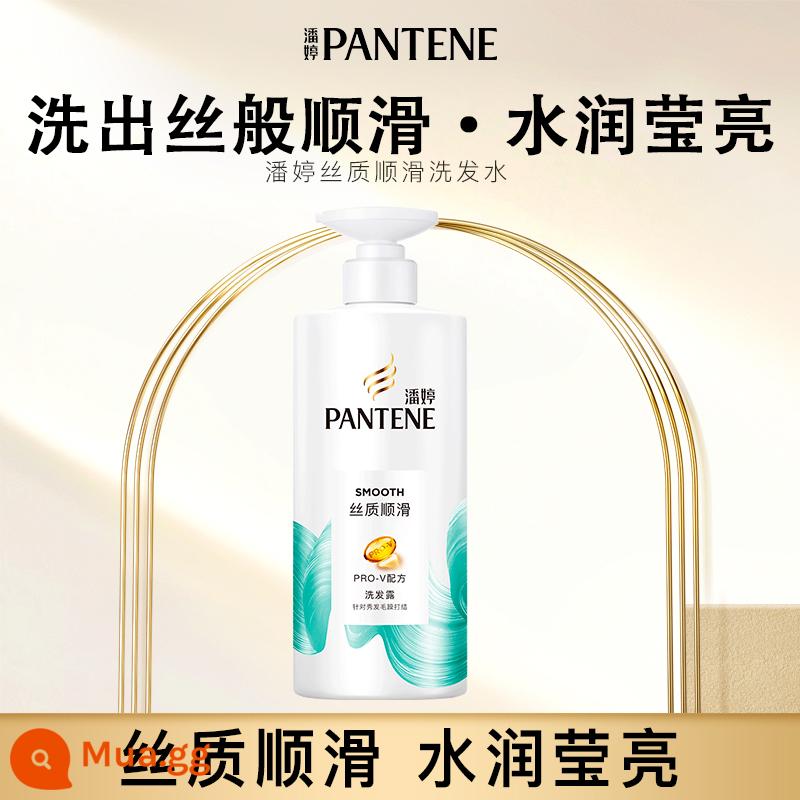 Dầu Gội Pantene Silky Smooth 500G Phục Hồi Tóc Khô Và Cải Thiện Uốn Và Nhuộm - có hoa