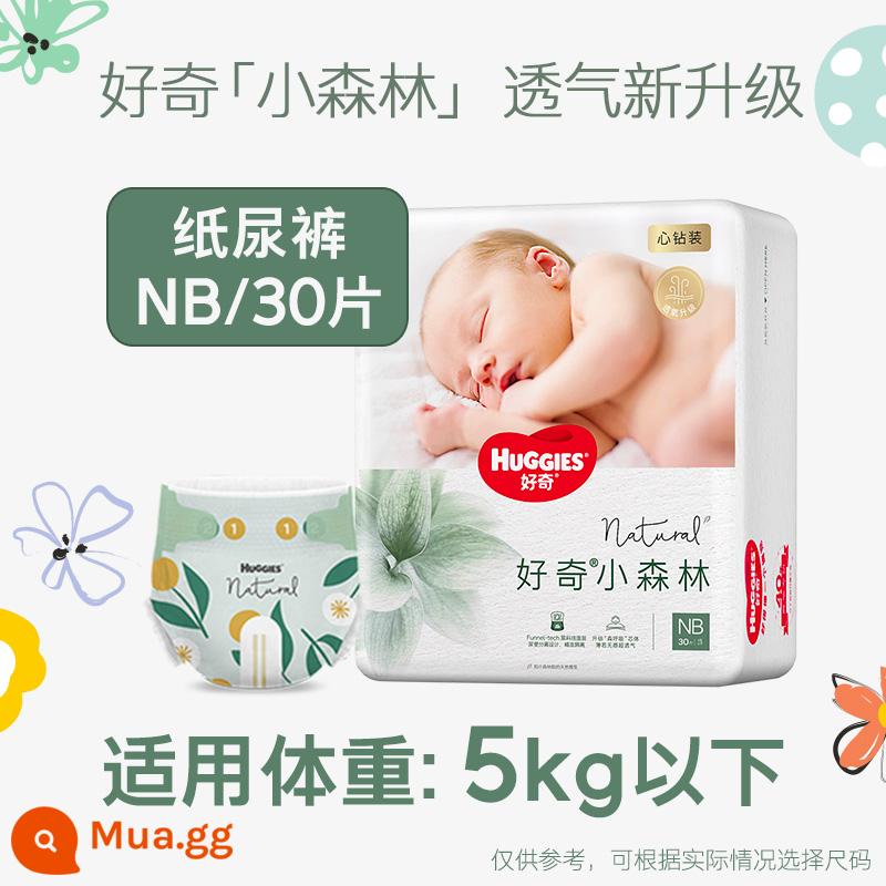 Tã giấy mini Huggies Forest hình trái tim NB30/S28/M22 quần pull L18/XL14 siêu mỏng thoáng mát - Tã giấy NB30