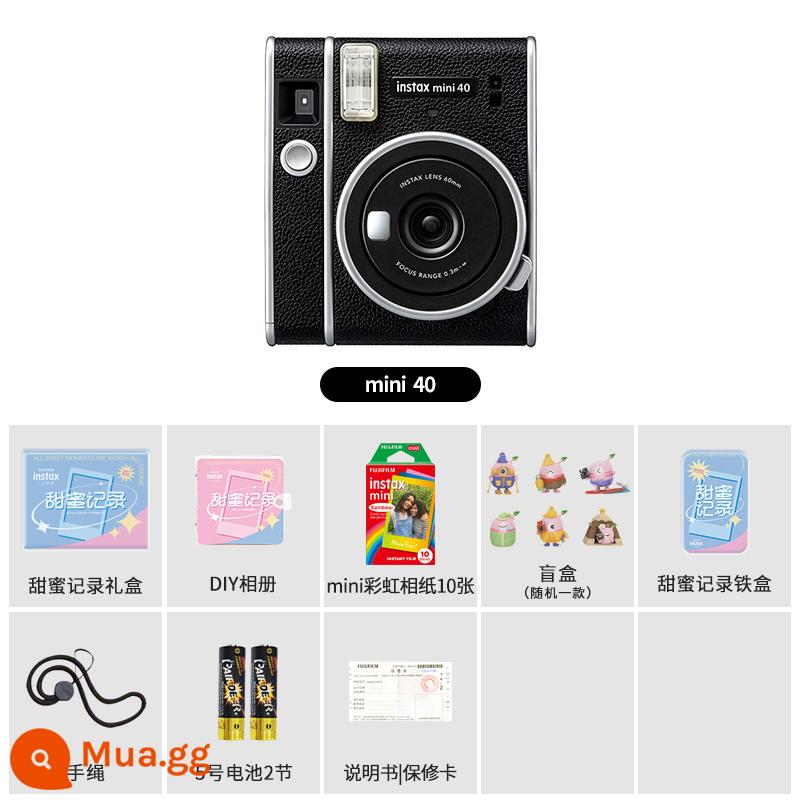 Bộ hộp quà tặng hình học giải nén máy ảnh Fuji Li Polaroid mini40 với 10 mảnh giấy ảnh cầu vồng trong một lần chụp ảnh - bộ hộp quà mini40 Sweet Record