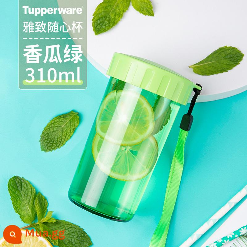 Tupperware Thanh Lịch Cốc Nước 300Ml Nhựa Chống Rò Rỉ Di Động Cốc Thể Thao Nhà Chống Rò Rỉ Cốc Nước Sinh Viên - dưa xanh