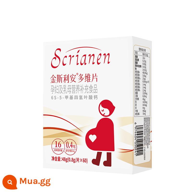 Bổ sung dinh dưỡng vitamin Silian cho phụ nữ mang thai và cho con bú viên nén axit folic hoạt tính canxi 6S-5-methyltetrahydrofolate - 60 viên