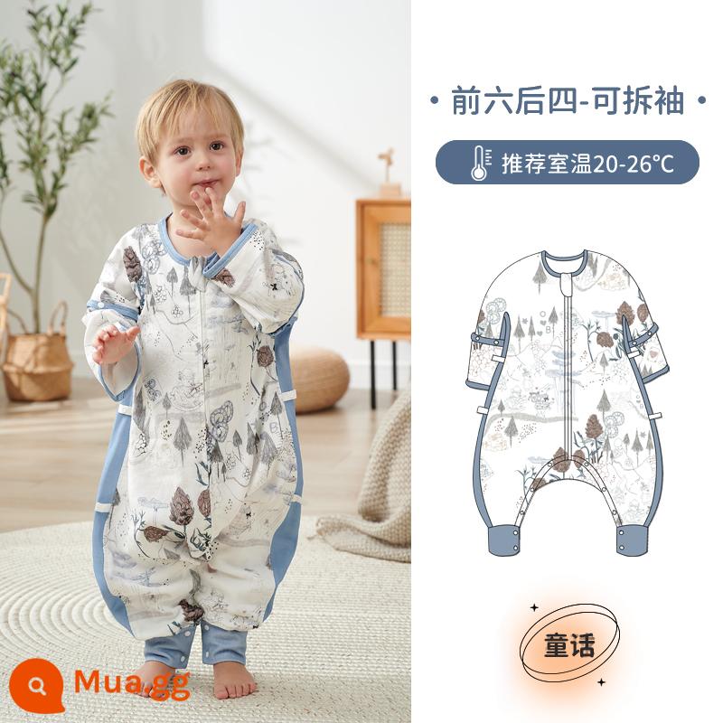 Túi ngủ cho bà bầu Châu Âu, cotton trẻ em không đổi nhiệt độ mùa xuân, mùa thu và mùa đông, chăn bông tre chống cảm lạnh - Truyện cổ tích [Xuân Thu 20-26oC] Sáu phía trước và bốn phía sau Gạc bông tre