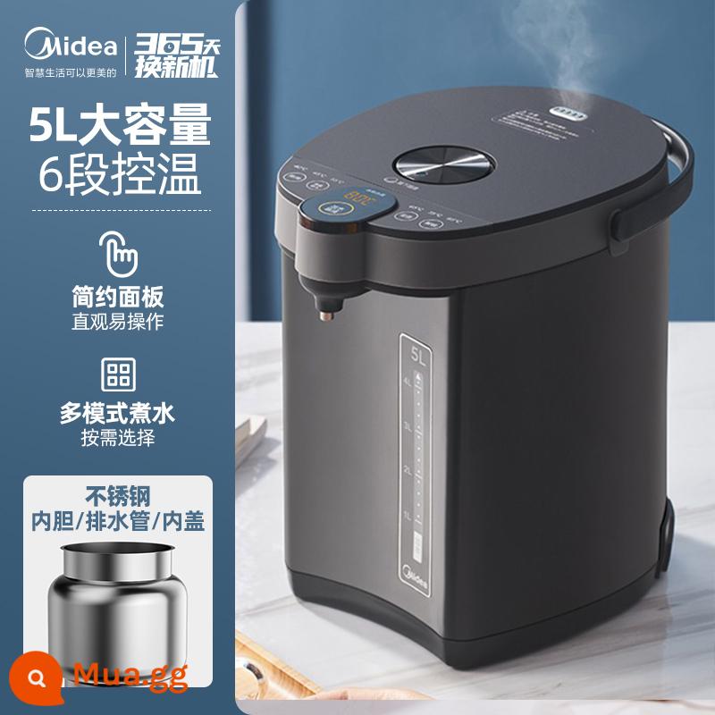 Ấm đun nước điện thông minh Midea 316L Ấm đun nước điện sáu tầng điều khiển nhiệt độ 5L công suất lớn Đa tầng điều khiển nhiệt độ Ấm đun nước sôi nhanh - [Chất liệu thép không gỉ 304]