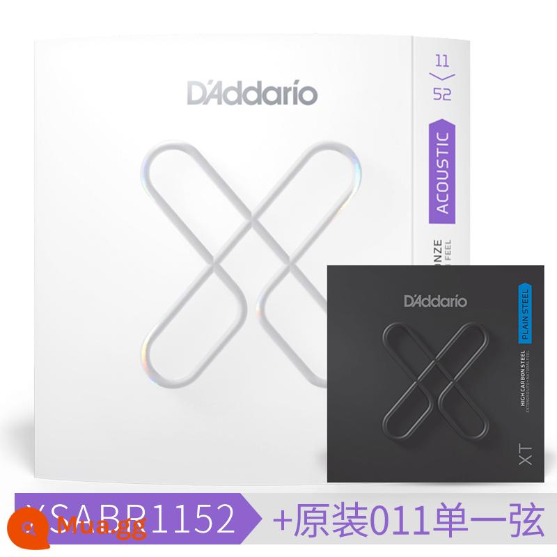 Bộ dây đàn guitar acoustic dân gian D'Addario XS bọc 6 dây đồng phốt pho EXP16 nâng cấp dây chống gỉ - [Lựa chọn miễn phí] Đồng thau XSABR1152 + Một dây nguyên bản