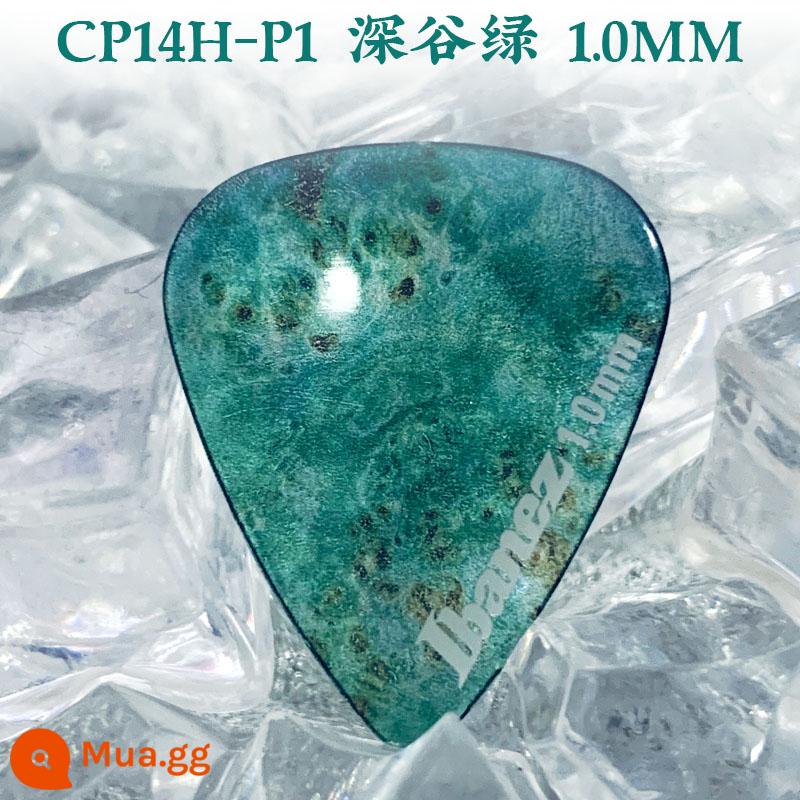 Nhật Bản Sản Xuất IBANEZ Kính Vạn Hoa Đàn Guitar Pick Điện Gỗ Dân Gian Đàn Guitar Bass Tốc Độ Gảy Lò Xo Mảnh - P1-Dark Valley Green 1.0mm Hình giọt nước