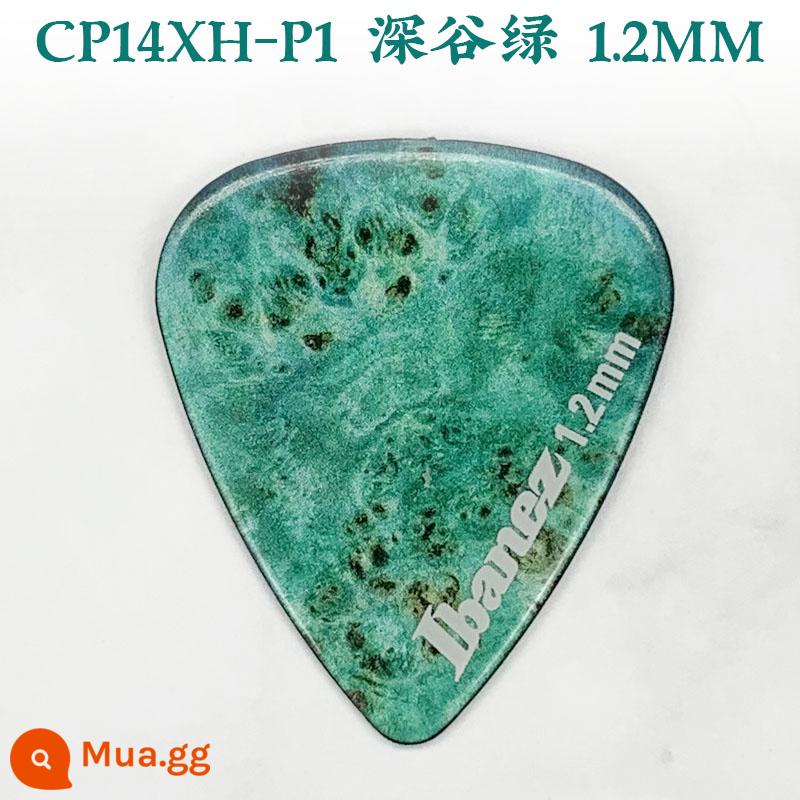 Nhật Bản Sản Xuất IBANEZ Kính Vạn Hoa Đàn Guitar Pick Điện Gỗ Dân Gian Đàn Guitar Bass Tốc Độ Gảy Lò Xo Mảnh - P1-Dark Valley Green 1.2mm Hình giọt nước