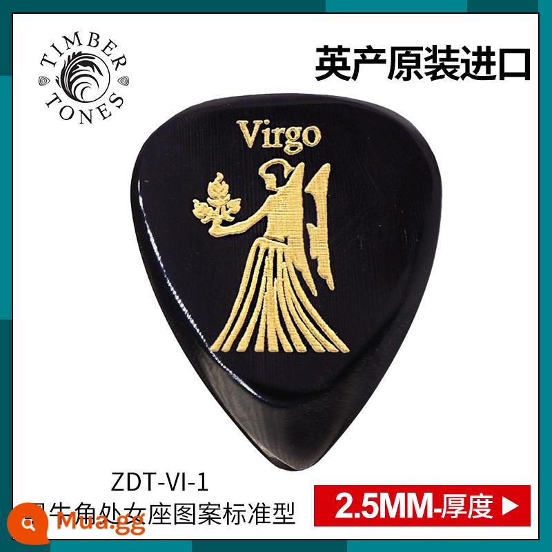 Tông màu gỗ do Anh sản xuất Kimberton sừng đen mười hai chòm sao guitar pick chơi bass điện nhanh - ZDT-VI-1 Sừng Đen Xử Nữ