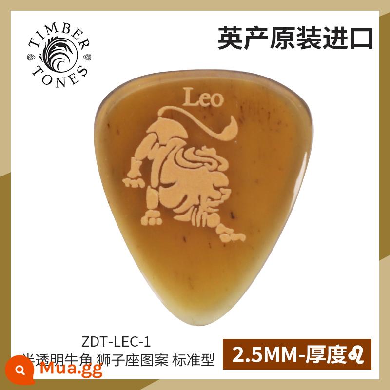 Tông màu gỗ do Anh sản xuất Kimberton sừng đen mười hai chòm sao guitar pick chơi bass điện nhanh - Sừng mờ ZDT-LEC-1 Leo