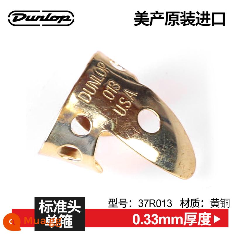 Dunlop Đàn guitar Dunlop giáp ngón tay kim loại đồng thau niken bạc 33R/37R tay phải giáp ngón tay gảy mảnh - Áo giáp đơn Dunlop 37R013 của Ý