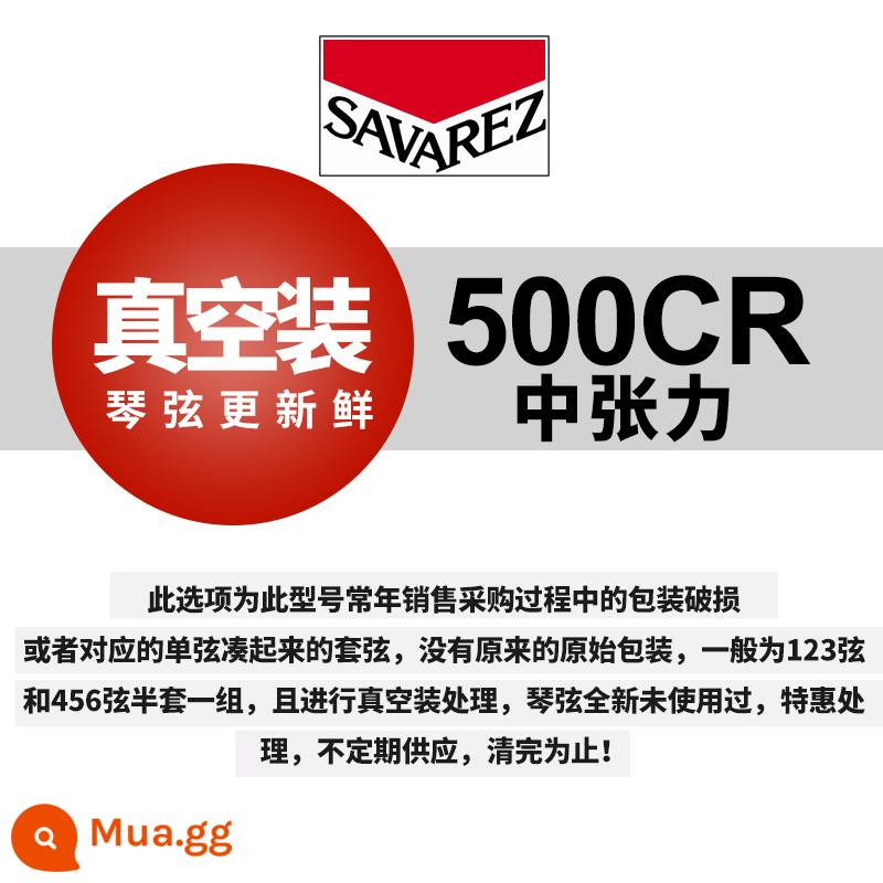 Dây đàn guitar cổ điển Pháp Savarez Savarez 510AJ 500CJ CR AR Bộ dây nylon - Độ căng trung bình 500CR (lắp chân không)