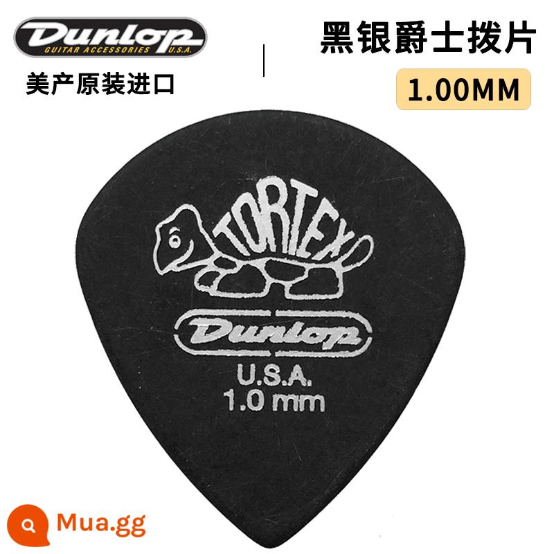 Dunlop sản xuất tại Mỹ Đàn guitar điện jazz màu đen và bạc trắng tinh khiết Dunlop Dunlop Jazz chọn quả bom tốc độ rùa nhỏ mảnh lò xo chống trượt - Bạc đen 1.0mm