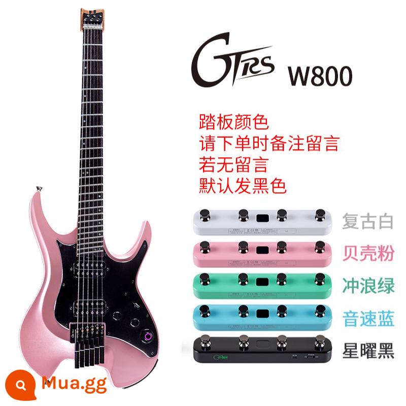 MOOER ma thuật tai đàn piano không đầu GTRS đàn guitar điện thông minh W800/900 ghi nội bộ Bluetooth tích hợp hiệu ứng toàn diện - Bột ngọc trai W800 + bàn đạp (nhận xét màu)