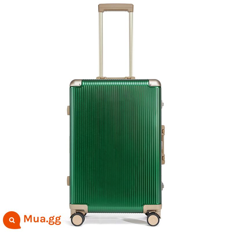 Vali hợp kim nhôm-magiê Brother vali mới 24-inch đa năng bánh xe đẩy mật khẩu trường hợp AB10166 - Màu xanh lá cây đậm