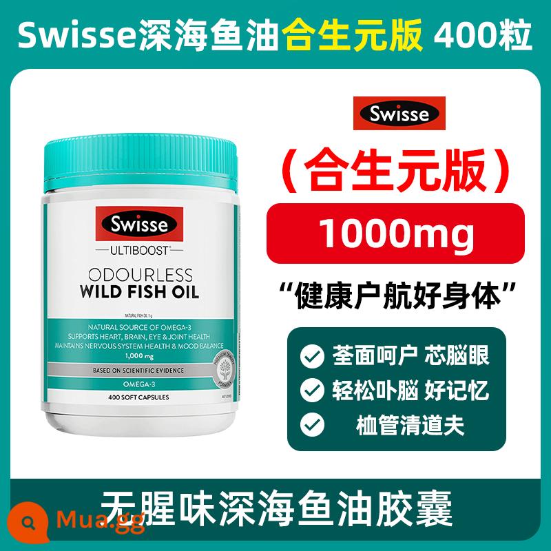 Dầu cá biển sâu swisse của Úc viên nang mềm dầu gan cá tuyết dành cho người trung niên và người cao tuổi đối tác lecithin omega3 - màu xanh lợt