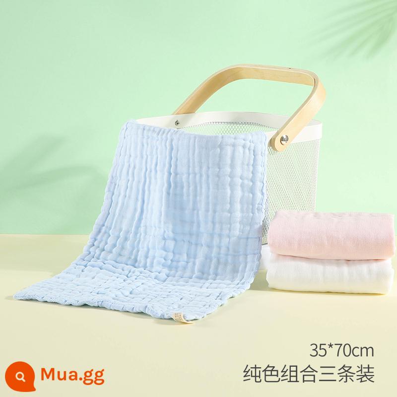 Khăn Gạc Cho Bé Khăn Rửa Mặt Cotton Nguyên Chất Khăn Thấm Nước Bọt Cho Bé Siêu Mềm Tắm Trẻ Sơ Sinh Khăn Vuông Nhỏ Khăn ợ - 33x70cm trắng + hồng + xanh 3 gói (kháng khuẩn nâng cấp)