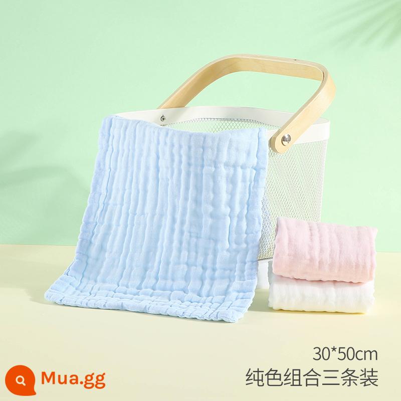 Khăn Gạc Cho Bé Khăn Rửa Mặt Cotton Nguyên Chất Khăn Thấm Nước Bọt Cho Bé Siêu Mềm Tắm Trẻ Sơ Sinh Khăn Vuông Nhỏ Khăn ợ - 30x50cm trắng + hồng + xanh 3 gói (kháng khuẩn nâng cấp)