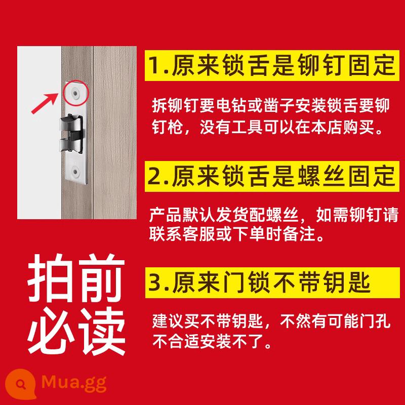 Phòng trang điểm khóa cửa nhà vệ sinh nhà vệ sinh phòng tắm khóa đa năng bộ khóa trong nhà hợp kim nhôm tay nắm cửa lưỡi đơn nhà - Ghi chú mua hàng