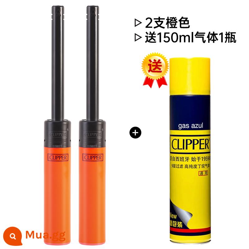 Clifford Bếp Gas Đặc Biệt Tay Cầm Dài Bật Lửa Bền Đánh Lửa Súng Thương Mại Mở Rộng Tay Cầm Dài Sử Dụng Nhà Bếp - Cam 2 miếng + gas 150ml