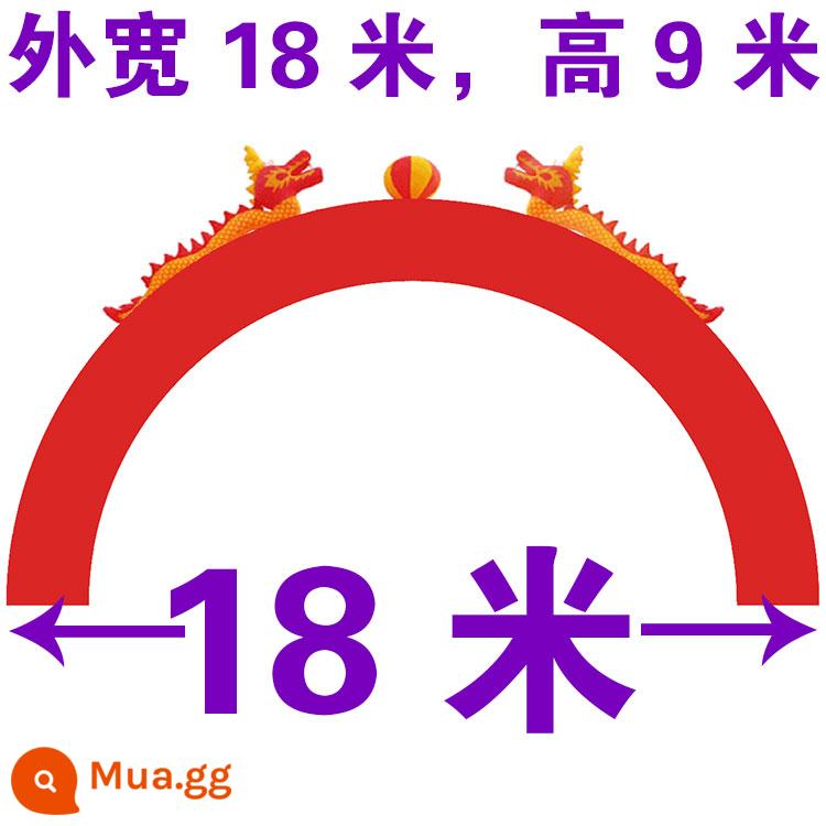 Lễ kỷ niệm khai mạc cổng vòm bơm hơi Khai mạc quảng cáo Đám cưới đôi rồng bóng Cổng cầu vồng bơm hơi 8m 10m - Vòm rồng đôi màu đỏ 18 mét + quạt thông gió