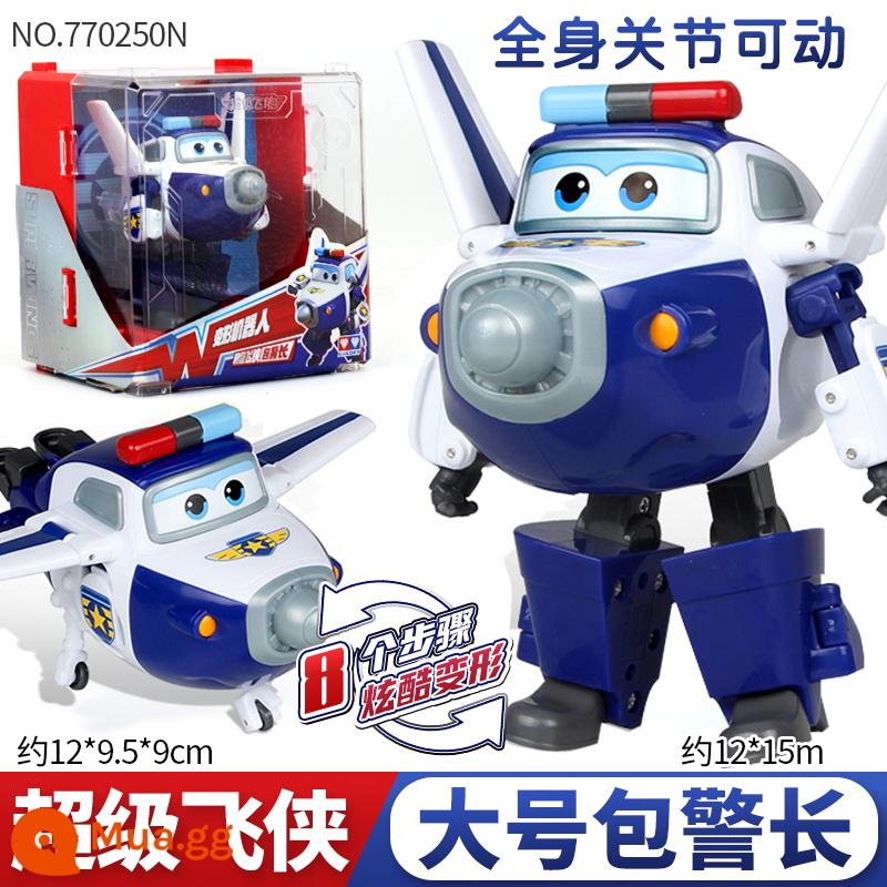 Mới Audi Đôi Kim Cương Siêu Cánh Daledi Siêu Thiết Bị Chuyển Đổi Âm Thanh Và Ánh Sáng Robot Trẻ Em King Kong Đồ Chơi - [Hộp chứa máy bay màu đỏ biến dạng lớn] Cảnh sát trưởng Bảo