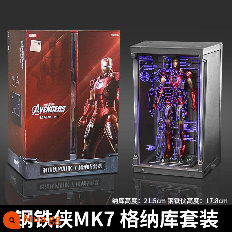 Zhongdong Iron Man MK50 Mẫu Marvel 3 Mark 4 Dạ Quang Mẫu 85 Đồ Trang Trí 7 Bộ 2 Trẻ Em 6 Quà Tặng Nam 1 - [Bộ Gnaku Phát Sáng] MK7 Iron Man + Gnaku