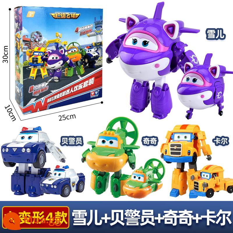 Mới Audi Đôi Kim Cương Siêu Cánh Daledi Siêu Thiết Bị Chuyển Đổi Âm Thanh Và Ánh Sáng Robot Trẻ Em King Kong Đồ Chơi - [Bộ sưu tập giới hạn Hộp quà biến hình lớn] Cher + Qiqi + Sĩ quan cảnh sát Bei + Chú Carl