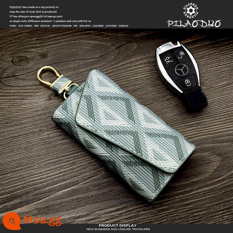 Pilaoduo Châu Âu và Mỹ Key Key Key Imitation Canvas Bag Key Mag's Key của phụ nữ - Màu xanh (mô hình tam giác)