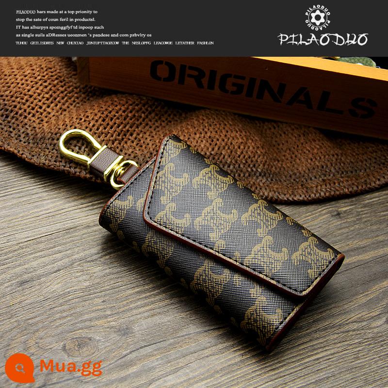 Pilaoduo Châu Âu và Mỹ Key Key Key Imitation Canvas Bag Key Mag's Key của phụ nữ - Màu nâu (mô hình chiến thắng)