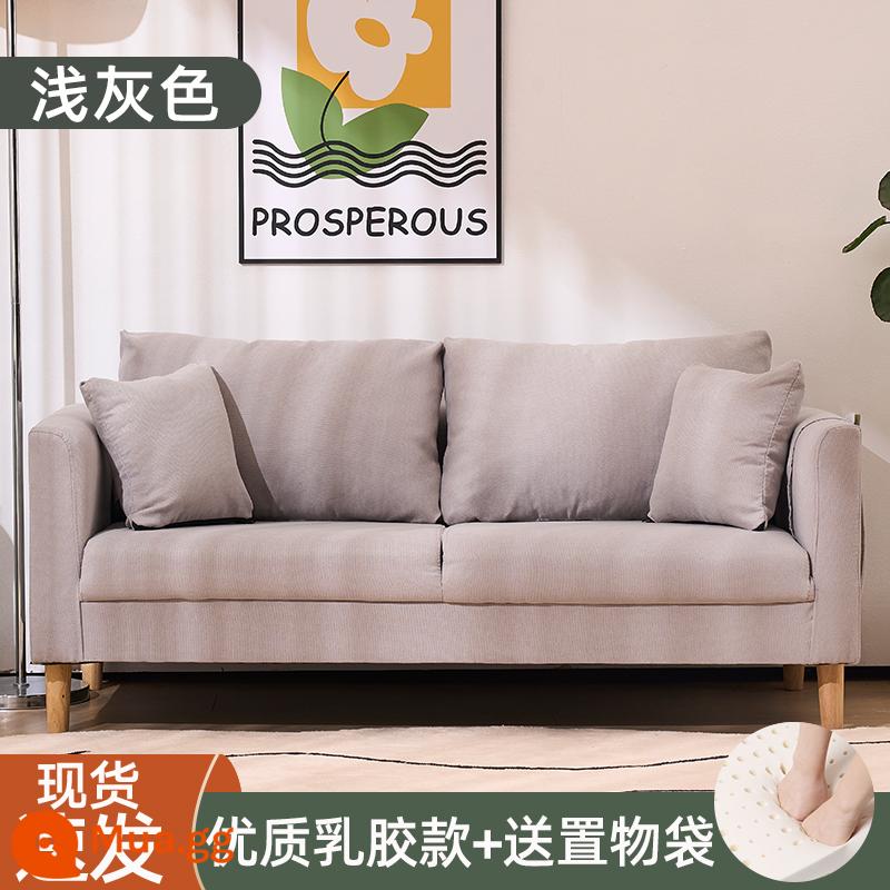 Sofa căn hộ nhỏ đơn giản hiện đại nhà cho thuê phòng ngủ căn hộ phòng khách đơn giản Bắc Âu ba người sofa đôi nhỏ - Màu xám nhạt [kiểu latex]