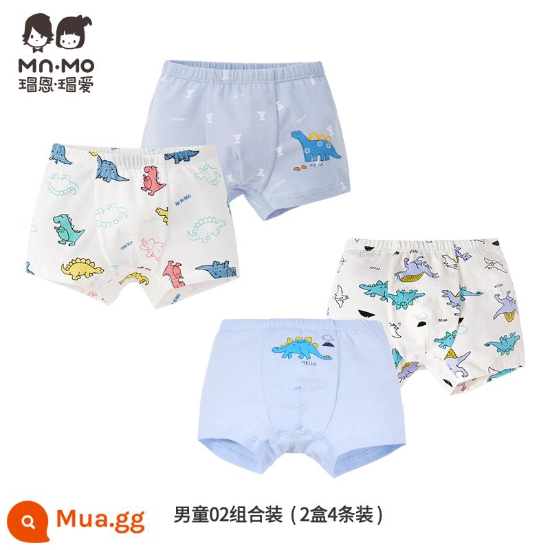 Mao En Mao love bé trai quần sịp boxer cotton cotton trẻ em quần short boxer bé trai tuổi teen - Bộ bé trai 02 2 hộp 4 món