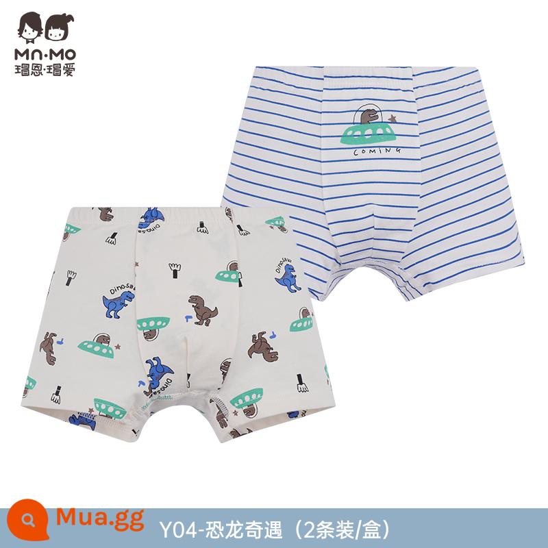 Mao En Mao love bé trai quần sịp boxer cotton cotton trẻ em quần short boxer bé trai tuổi teen - Y04-Cuộc phiêu lưu khủng long