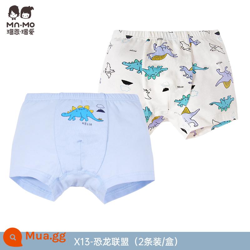 Mao En Mao love bé trai quần sịp boxer cotton cotton trẻ em quần short boxer bé trai tuổi teen - Liên đoàn khủng long X13