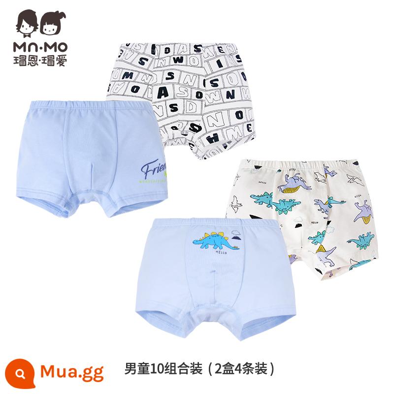 Mao En Mao love bé trai quần sịp boxer cotton cotton trẻ em quần short boxer bé trai tuổi teen - Bộ Bé Trai 10 2 Hộp 4 Gói