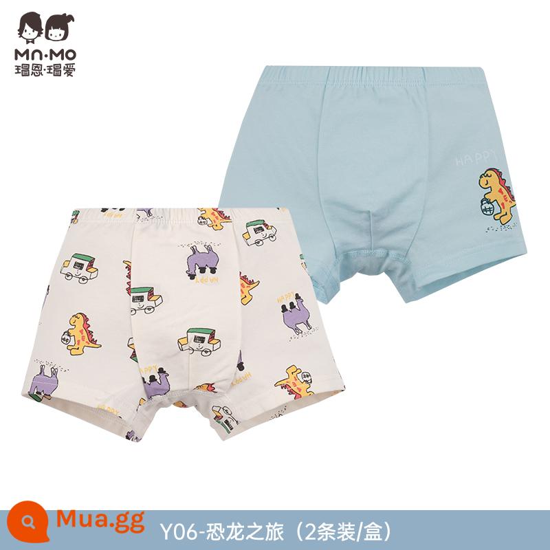 Mao En Mao love bé trai quần sịp boxer cotton cotton trẻ em quần short boxer bé trai tuổi teen - Y06-Hành trình khủng long