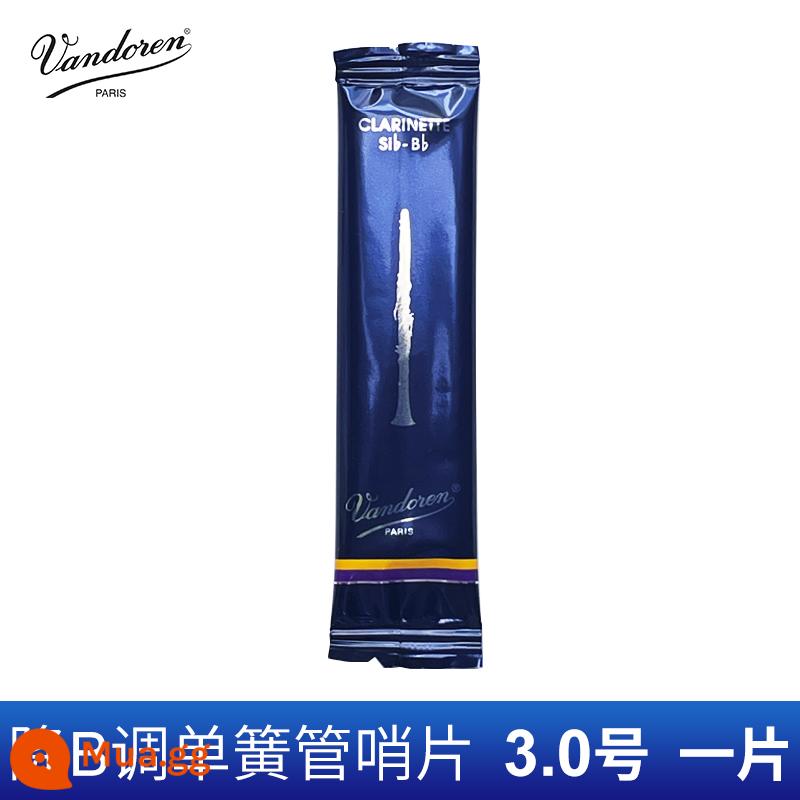 Pháp nhập khẩu Vandoren Bendlin clarinet sậy hộp màu xanh thả b clarinet sậy mảnh sáo sậy - Kèn clarinet hộp xanh số 3.0 B giáng