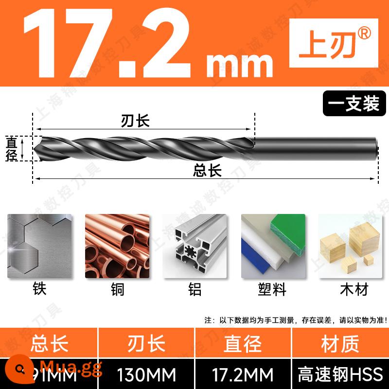 Mũi khoan Shanggong tay cầm thẳng mũi khoan xoắn tốc độ cao mạng máy khoan điện khoan hoa 3.2-4.2-5.2-6.8-10.5mm - 17,2mm