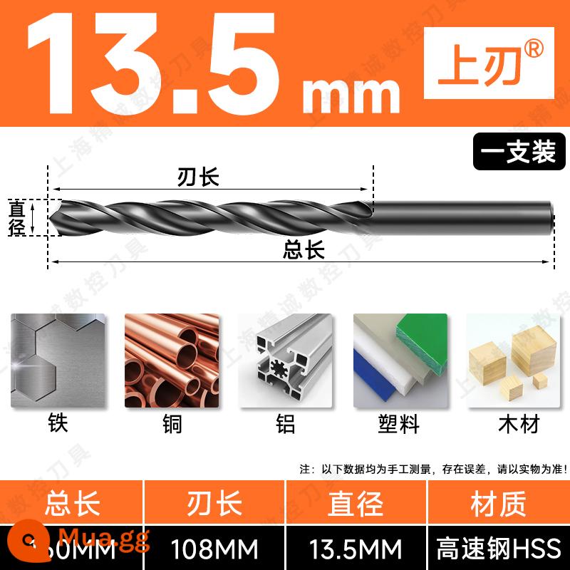 Mũi khoan Shanggong tay cầm thẳng mũi khoan xoắn tốc độ cao mạng máy khoan điện khoan hoa 3.2-4.2-5.2-6.8-10.5mm - 13,5mm