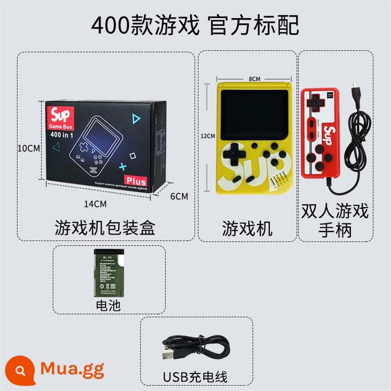 400 SUP PALM GAMING MÁY GAMING MÁY GAMING MỚI TUYỆT VỜI Cổ điển Double Mini Memorial Memories Memories Trò chơi đơn lẻ người đi qua Douayin Vụ nổ trẻ em máy chơi retro Shell - 400 ván [Vàng] Đôi + Bộ điều khiển