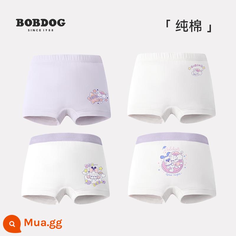 Quần lót trẻ em Babudou bé gái cotton quần đùi nữ quần lót boxer cotton kháng khuẩn không cộm mông - (Girls) Dòng trẻ thơ E