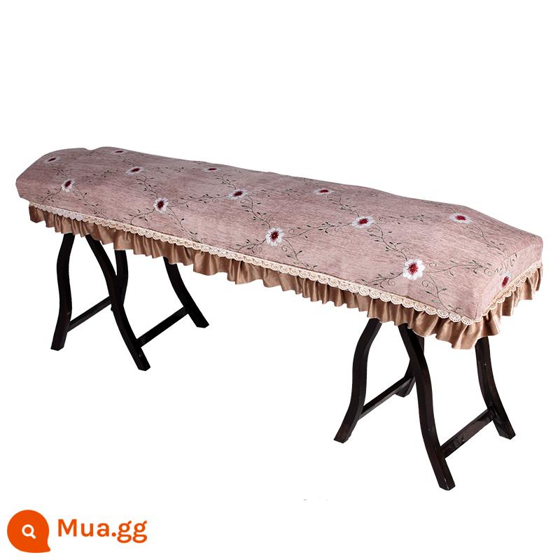 Nhung vàng guzheng che bụi che bụi che vải guzheng đàn piano treo lên 163 165 CM phổ guzheng bao - Kiểu ren dày hoa