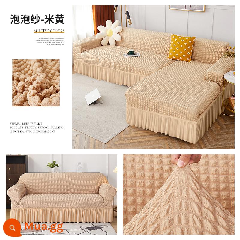 Sofa lười biếng cover cover toàn bộ kết hợp đầy đủ của đệm ghế sofa confred, ghế sofa đơn giản, gaibu chống lại - Kiểu váy màu be❤Thoải mái, thoáng khí và chống mèo cào