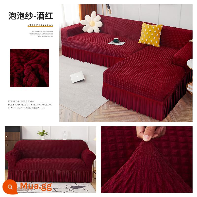 Sofa lười biếng cover cover toàn bộ kết hợp đầy đủ của đệm ghế sofa confred, ghế sofa đơn giản, gaibu chống lại - Kiểu váy màu đỏ tía❤Thoải mái, thoáng khí và chống mèo cào