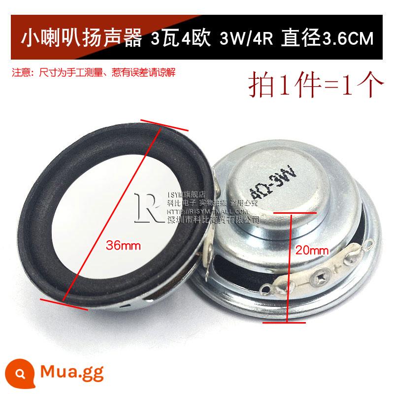 Loa Còi Nhỏ 4 Inch 1.5 Inch 2 Inch 2.5 Inch 3 Inch 5W10W 8 Ohm Loa Phụ Kiện Âm Thanh full Tần Số DIY - Loa nhỏ 3W 4 ohm 3W 4R đường kính 3.6CM (1 cái)