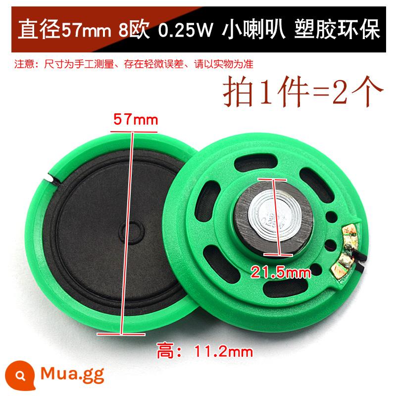 Loa Còi Nhỏ 4 Inch 1.5 Inch 2 Inch 2.5 Inch 3 Inch 5W10W 8 Ohm Loa Phụ Kiện Âm Thanh full Tần Số DIY - Đường kính 57mm, 8 ohm, loa nhỏ 0,25W, nhựa bảo vệ môi trường (2 chiếc)