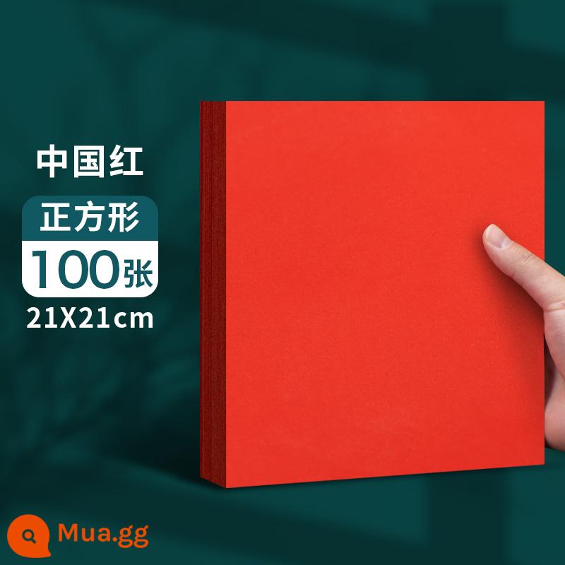 Giấy đỏ A4 Trung Quốc vuông đỏ origami hoa hồng giấy photocopy thủ công màu đỏ A3 cửa sổ cắt giấy hoa giấy khắc đám cưới dày hai mặt với hàng nghìn con hạc giấy thư pháp trống lời chúc phúc nhỏ bìa giấy đỏ - Tờ đỏ Trung Quốc 21*21_100