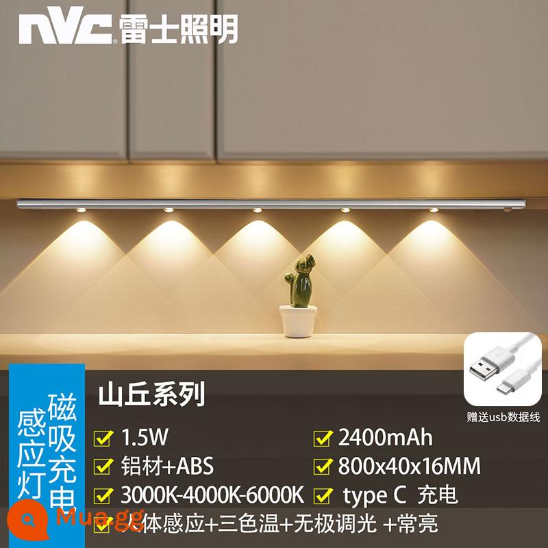 Đèn led chiếu sáng NVC đèn cảm biến cơ thể người với tủ quần áo không dây có thể sạc lại tổng thể tủ đèn mắt mèo tủ rượu thanh ánh sáng sóng - [Hill] 80cm - đèn ba màu - pin 2400 mAh - điều chỉnh độ sáng vô cấp - cảm ứng cơ thể con người - nâng cấp nhạy bạc đa năng