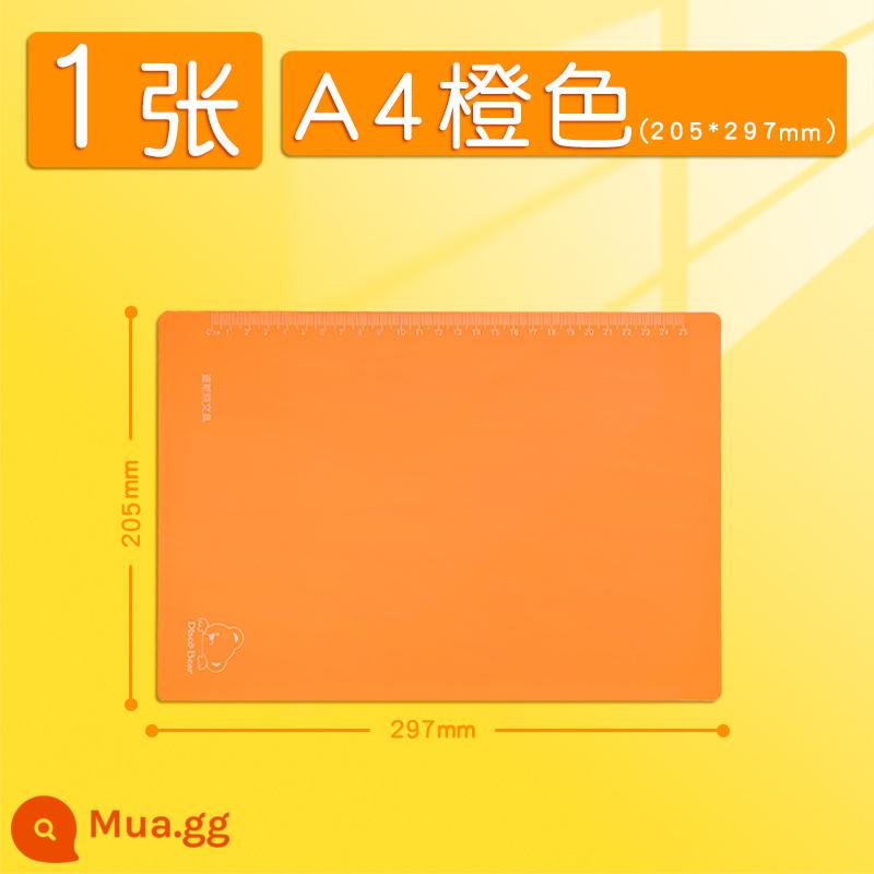 Bảng giấy để bàn A4 học sinh tiểu học sử dụng bảng viết silicon mềm cho kỳ thi này viết đặc biệt khổ lớn A3 bằng nhựa trong suốt dày giấy kiểm tra bảng trẻ em dễ thương bảng viết thư pháp nhỏ tươi Hàn Quốc - A4 màu cam 1 tờ