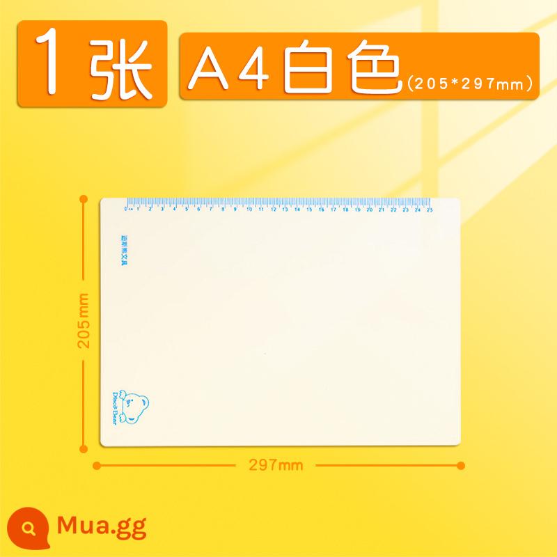 Bảng giấy để bàn A4 học sinh tiểu học sử dụng bảng viết silicon mềm cho kỳ thi này viết đặc biệt khổ lớn A3 bằng nhựa trong suốt dày giấy kiểm tra bảng trẻ em dễ thương bảng viết thư pháp nhỏ tươi Hàn Quốc - A4 trắng 1 tờ